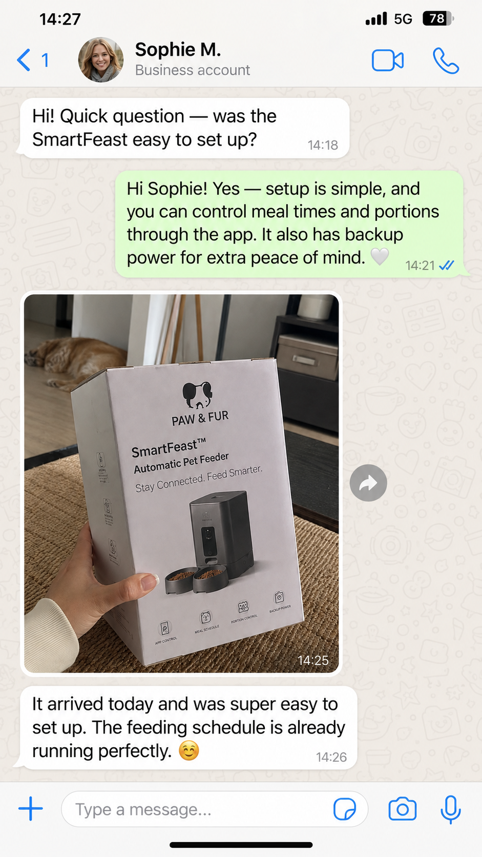 customer feedback about the Paw & Fur SmartFeast automatic pet feeder