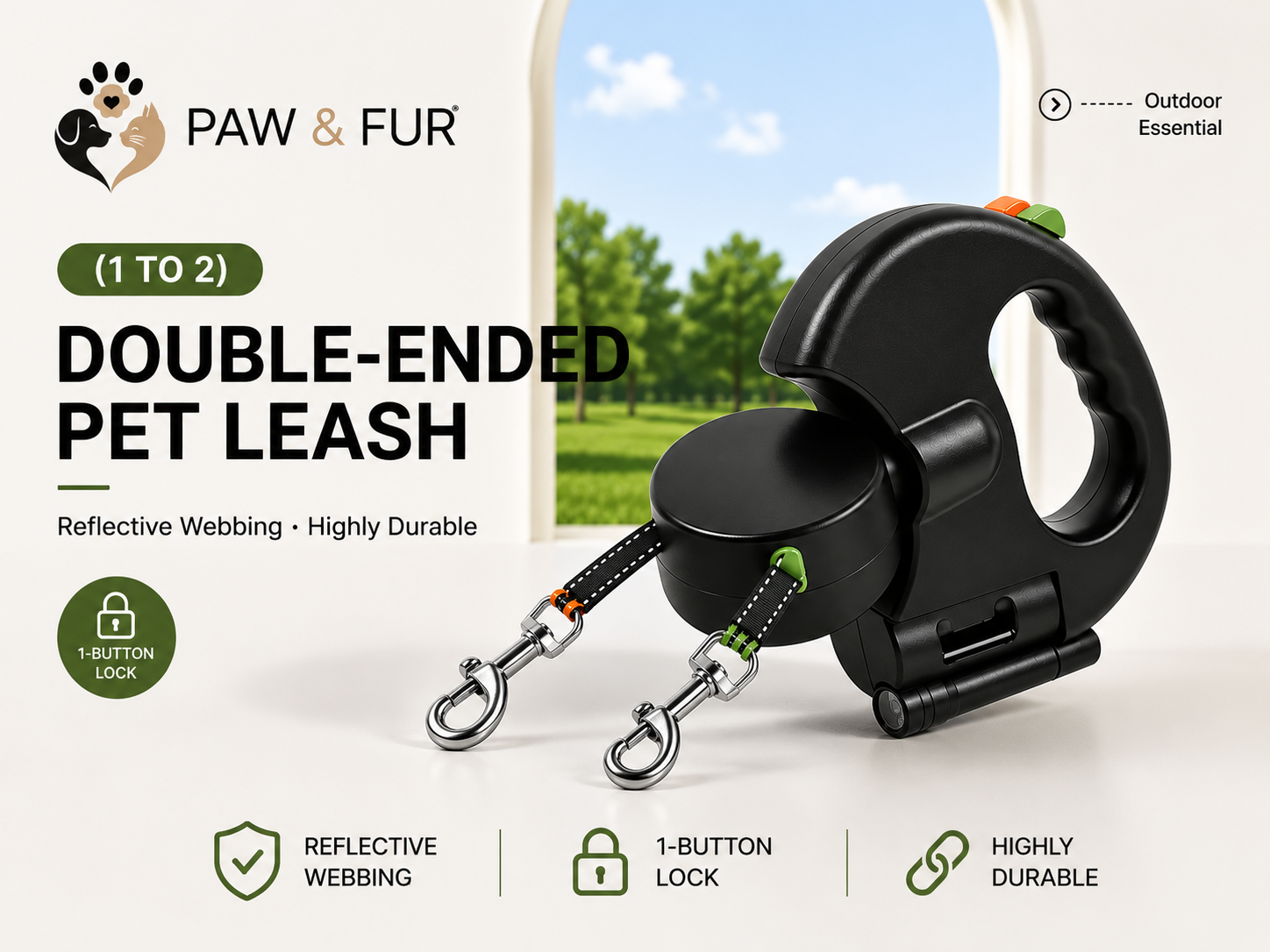 LED Retractable Dog Leash
