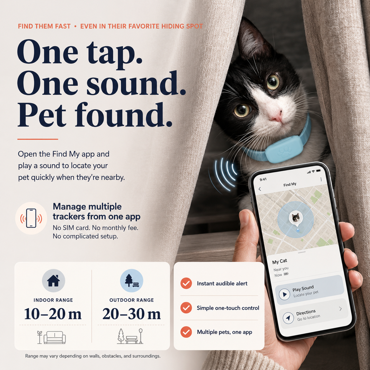 Remote Pet GPS Tracker Waterproof Real-Time Tracking Movement Alert Collar Anti-Lost Dog Cat Global Locator for Apple Find APP